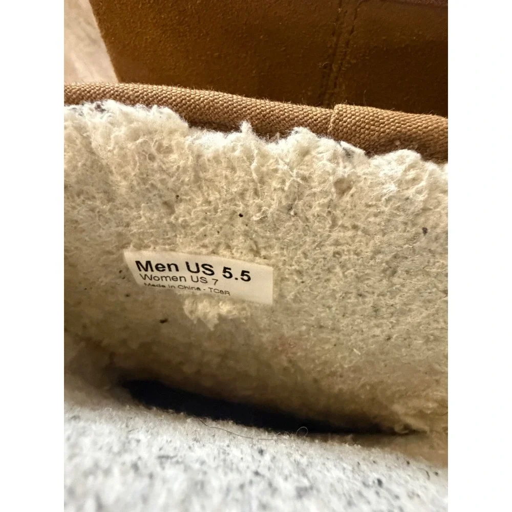 Vans Suede Sherpa Lined Boots Chestnut Brown Women 7 Men 5.5 Waffle Sole